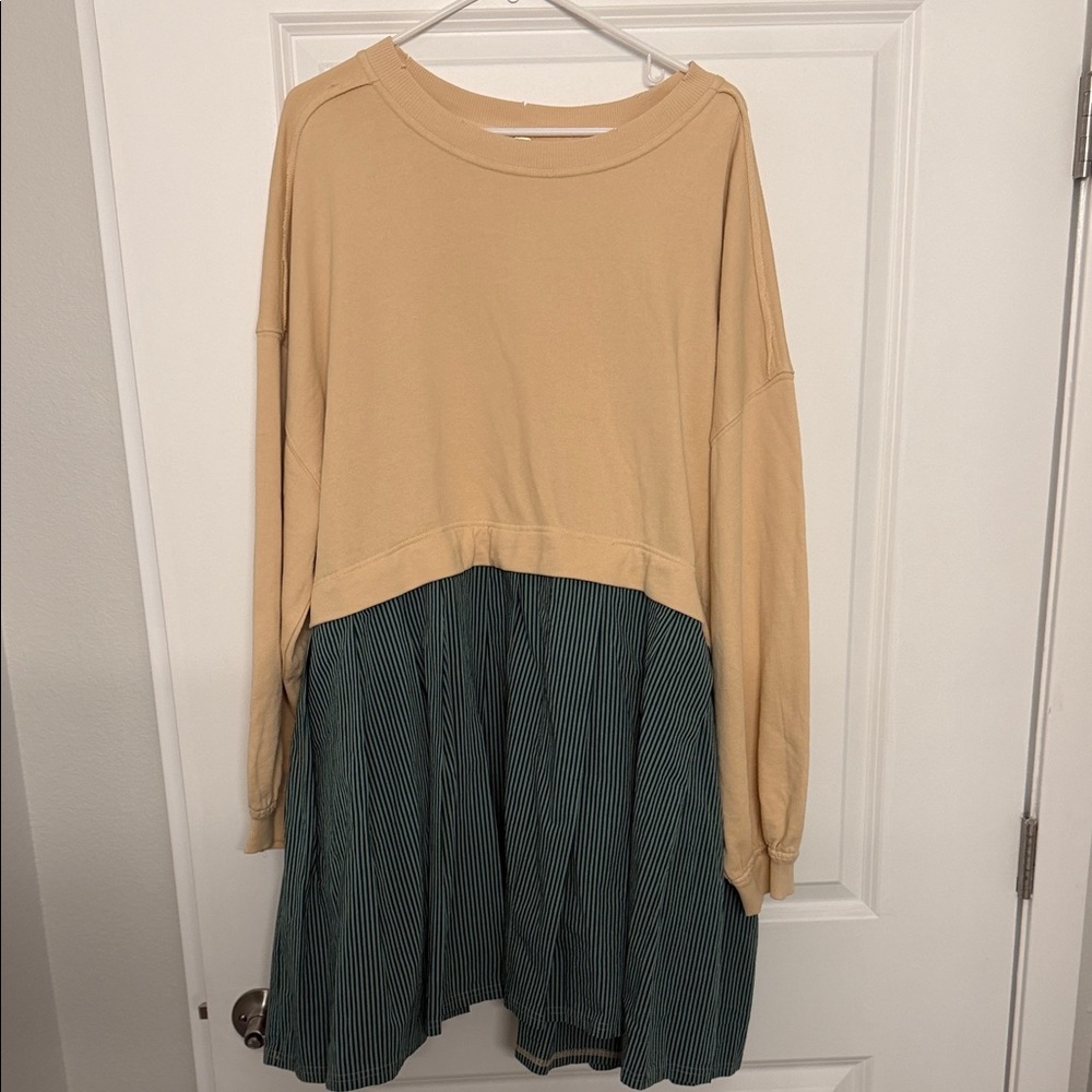 Free People Beige Ribbed Top